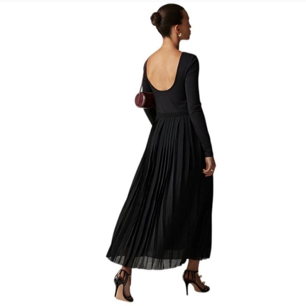 J.Crew Pleated ballet dress in stretch cotton blend  Black  CF797  NWT